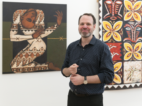 Matthias Claudius Hofmann in der Ausstellung AND THE BEAT GOES ON..., Weltkulturen Museum 2017