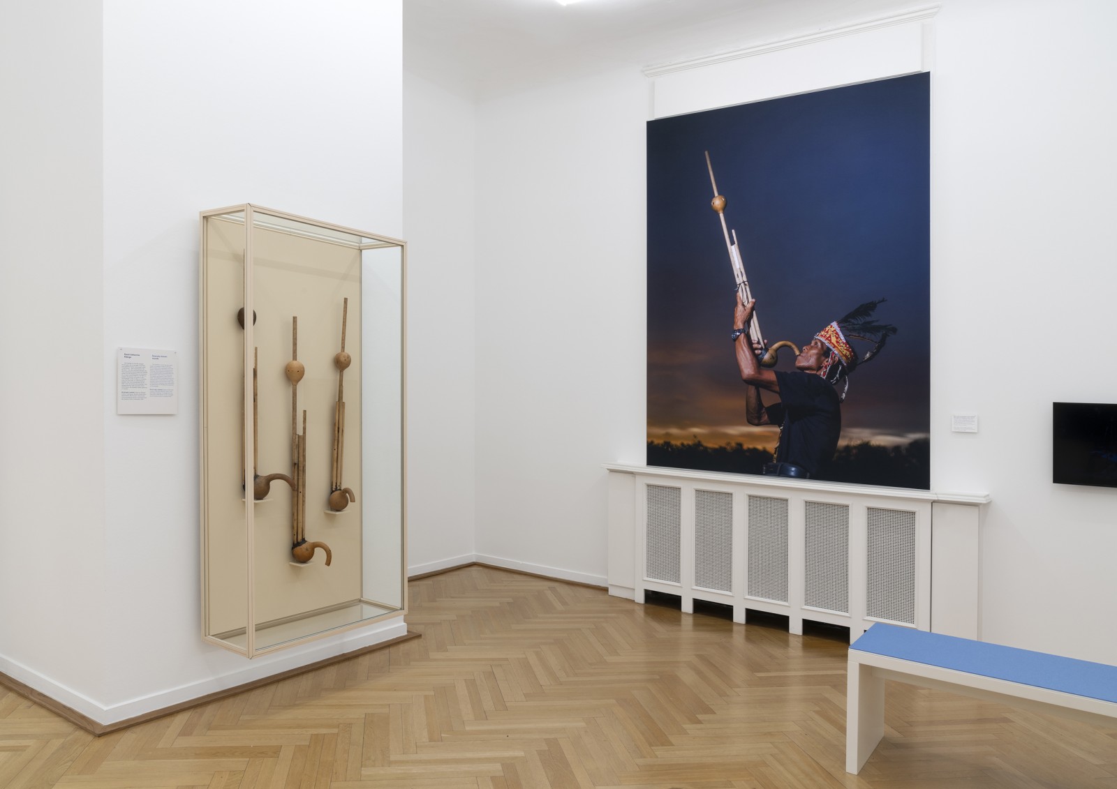 Ausstellungsansicht „Klangquellen. Everything is Music", Weltkulturen Museum. Foto: Wolfgang Günzel