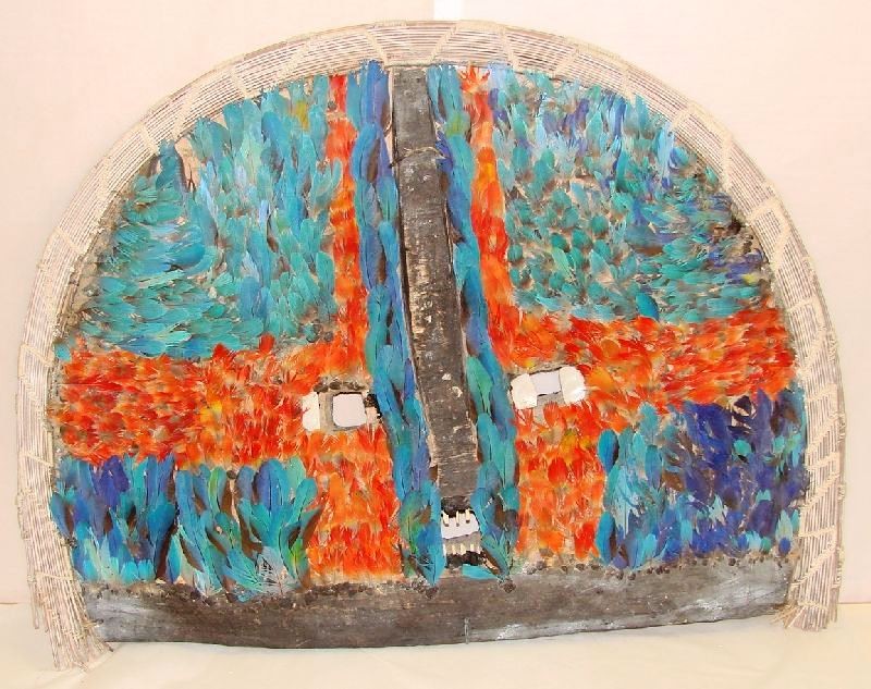 Cara-Grande-Maske, Tapirapé, Mato Grosso, Brasilien, gesammelt 1960-64, Sammler: Borys Malkin. Foto: Weltkulturen Museum.