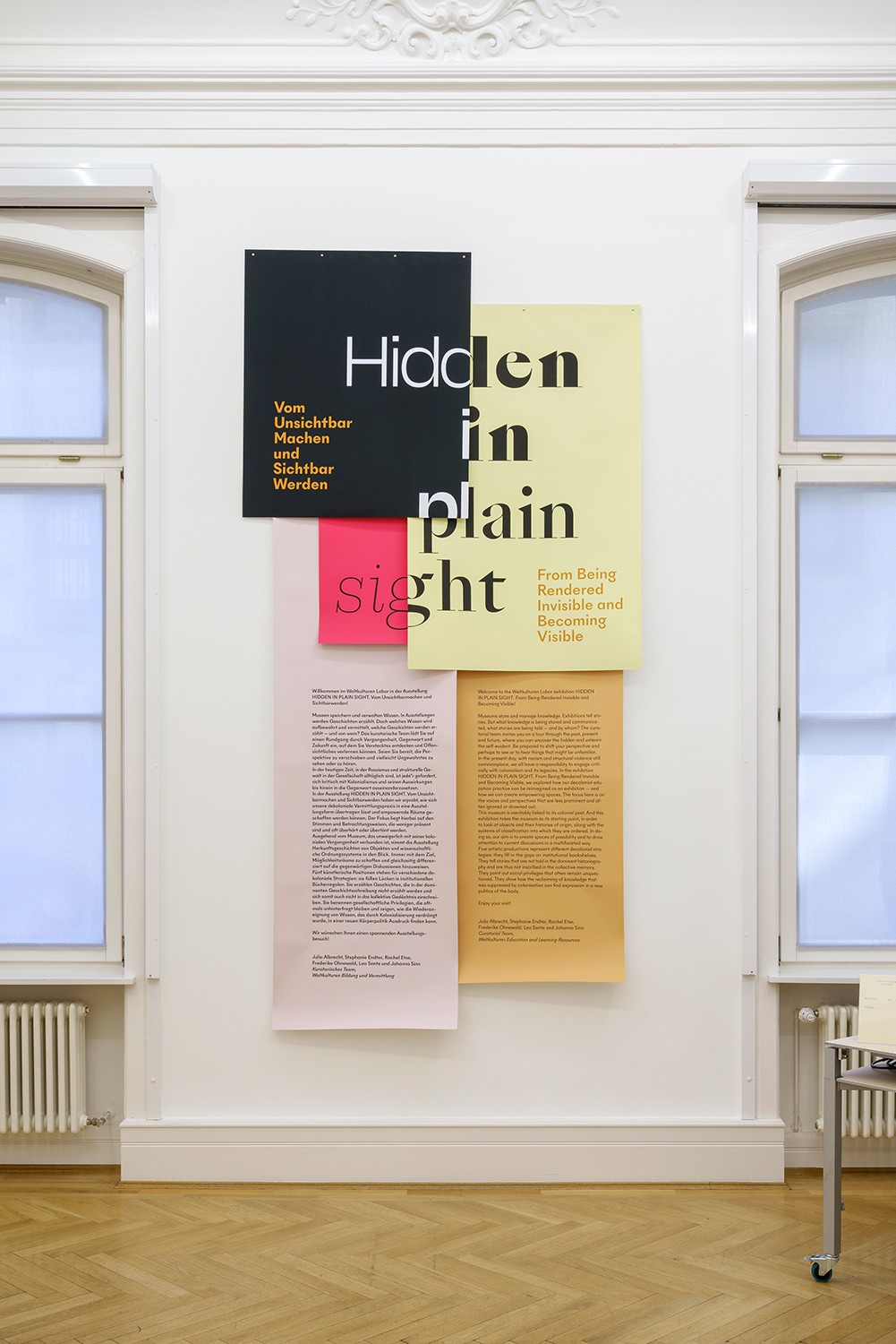 Exhibition view “HIDDEN IN PLAIN SIGHT. From Being Rendered Invisible and Becoming Visible”, Weltkulturen Museum 2021, Photo: Wolfgang Günzel