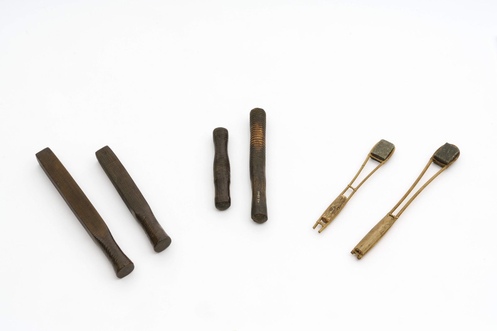 The sound of the bark beater chiefly characterises the soundscape of the Pacific Islands. Bark beaters from Polynesia and Sulawesi, Indonesia.