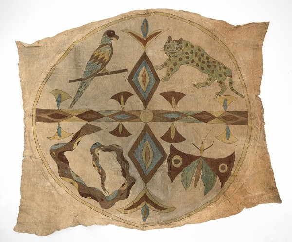 Barkcloth-Painting, Tikuna, Amazonia, Peru, 160 x 190 cm, Collection Weltkulturen Museum
