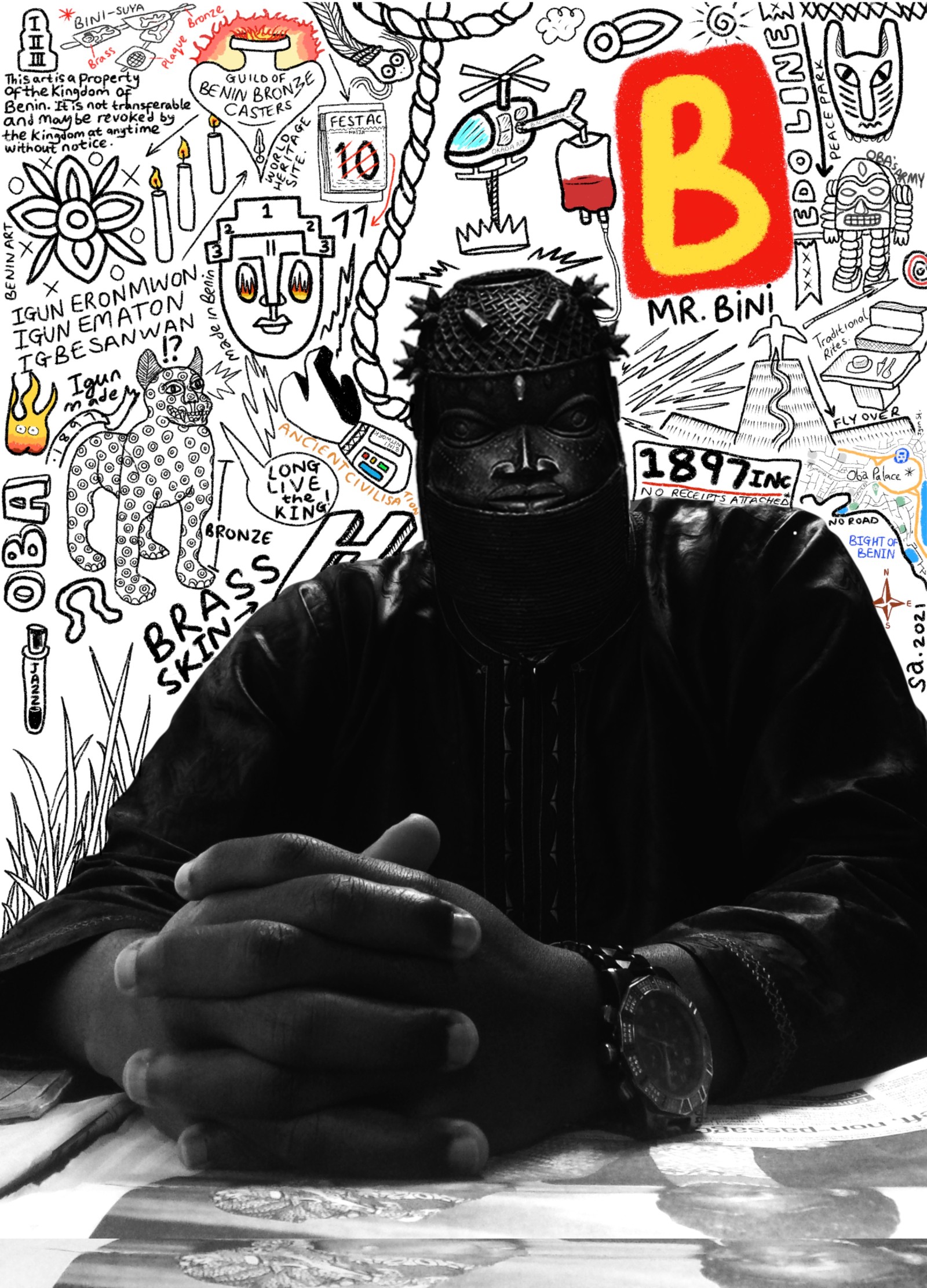 Seun Adeyemi, #ila. Taiwo (Eldest of the twins), 2021. Limited edition giclée print