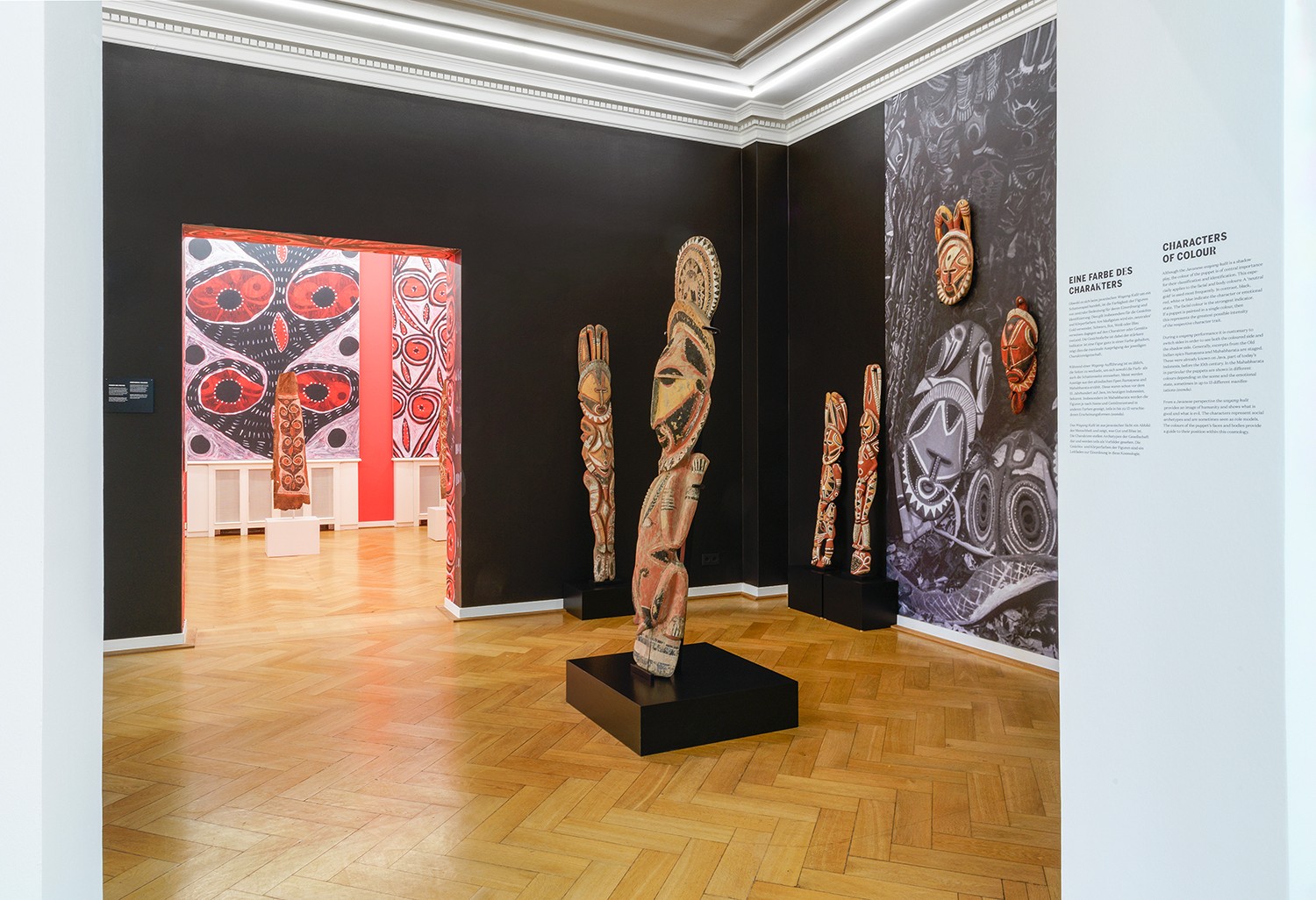 Exhibition view “GREEN SKY, BLUE GRASS. Colour Coding Worlds”. Weltkulturen Museum 2021. Photo: Wolfgang Günzel