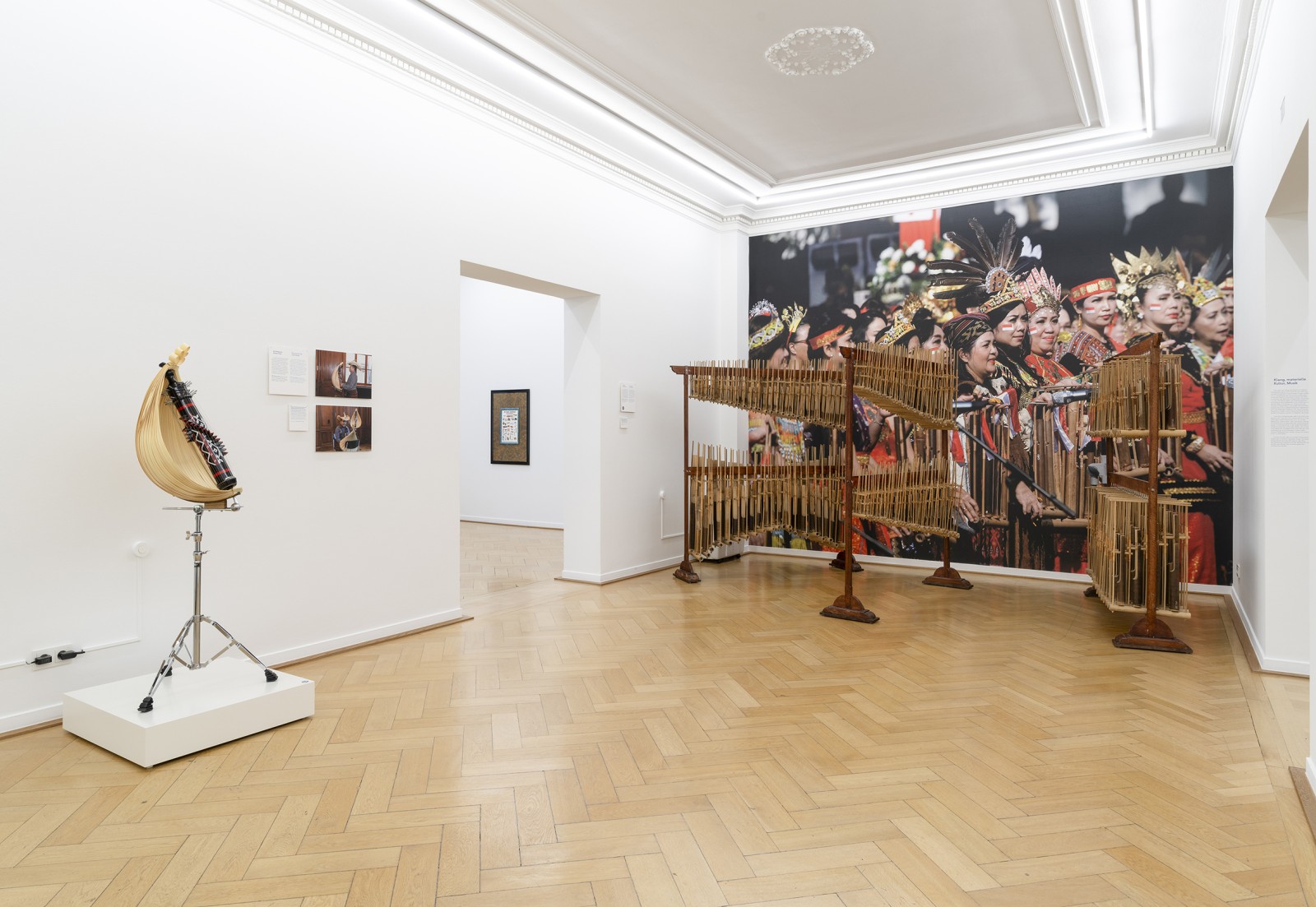 Exhibitionview "Sound Sources. Everything is Music", Weltkulturen Museum