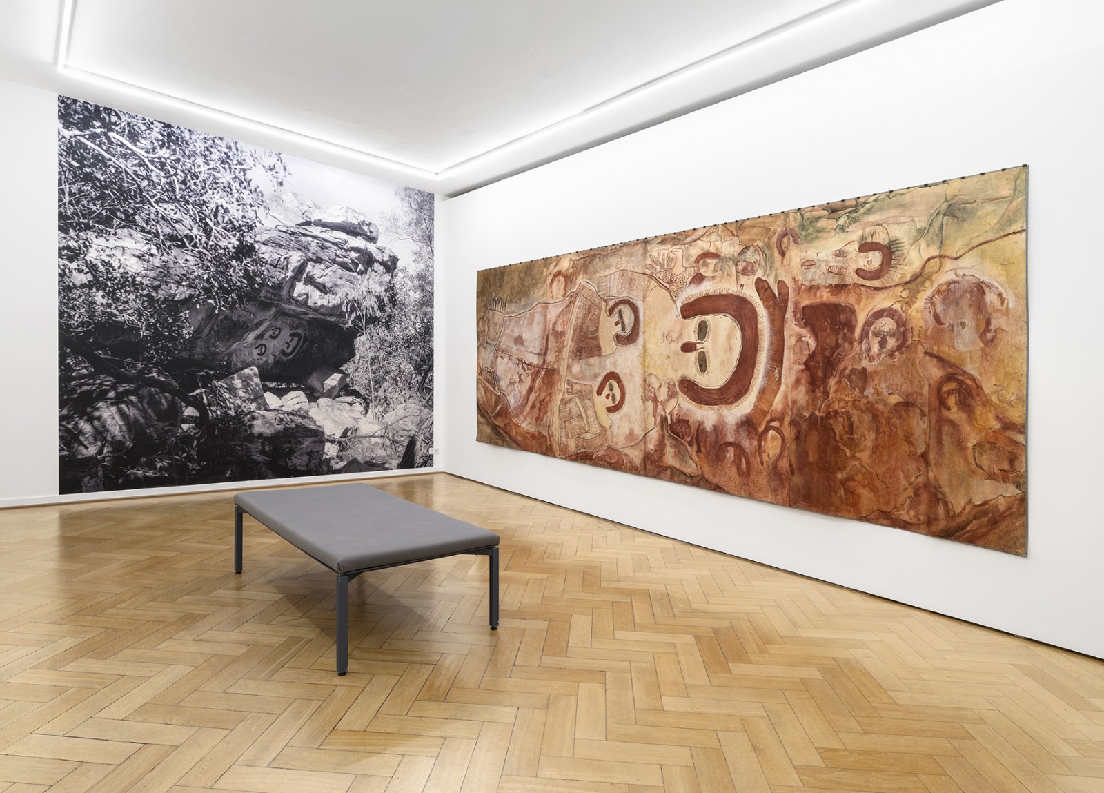 Exhibition view with rock art copy Modum. Photo: Wolfgang Günzel