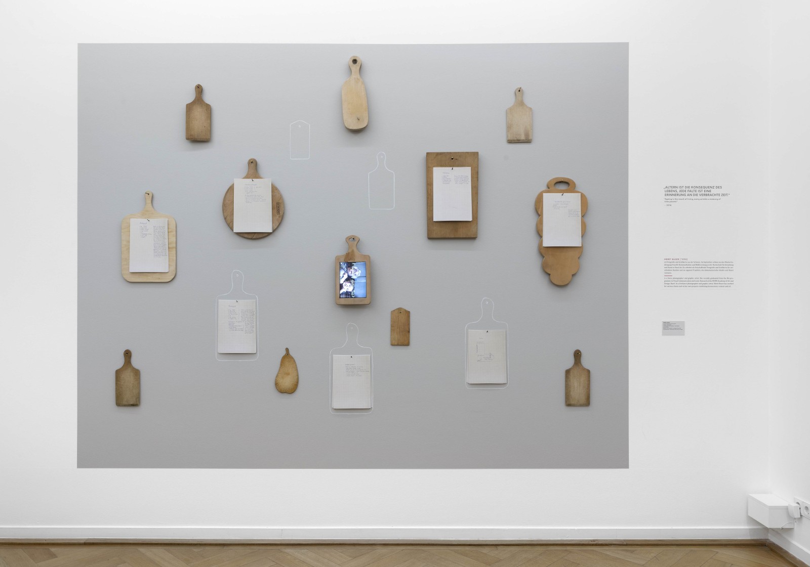 Exhibition view GREY IS THE NEW PINK with installation by Meret Buser; Photo Wolfgang Günzel; Weltkulturen Museum 2018