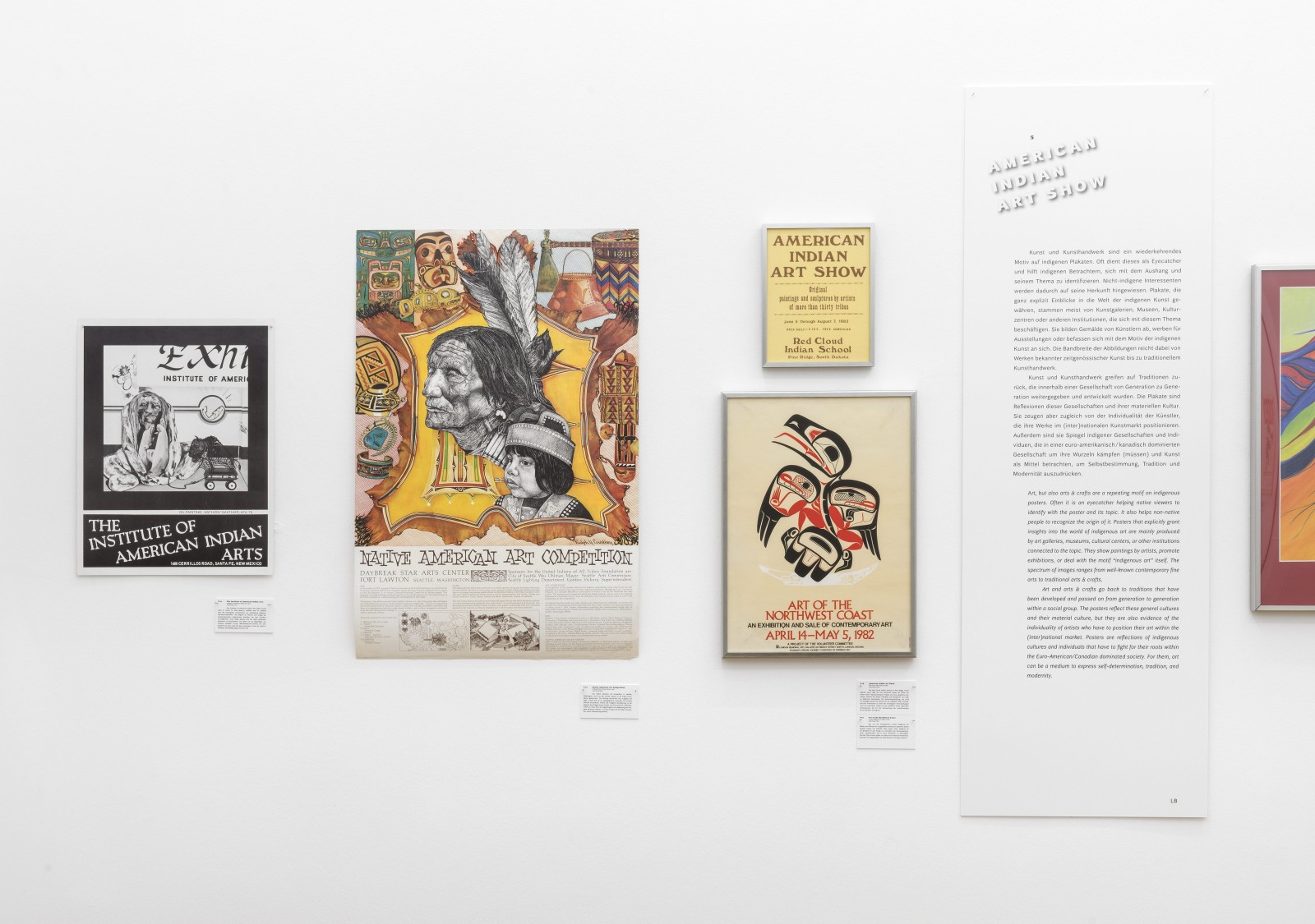 Exhibition view Posted! Reflections of Native North Amerika; Photo: Wolfgang Günzel, 2019; Weltkulturen Museum
