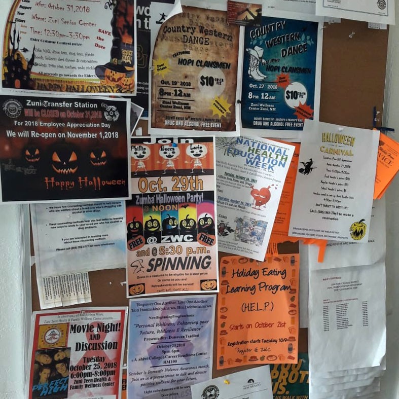 Notice board in Zuni, New Mexico. Photo: Susanne Jauernig 2018.